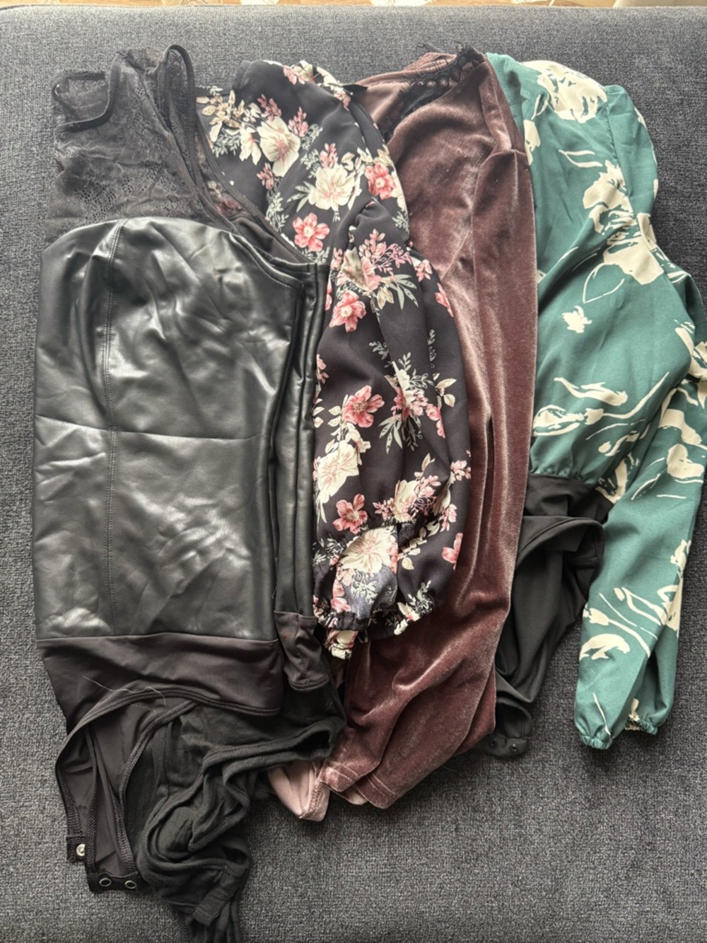 SHEIN Mixed Women’s Bodysuit Bundle - Black, Floral, Mauve, Teal
